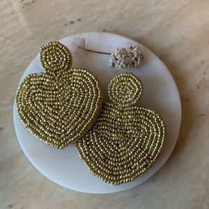 Golden heart earrings